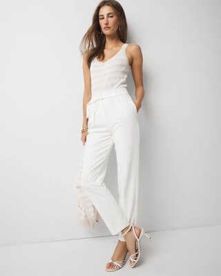 High-Rise Belted Tapered Ankle Pant