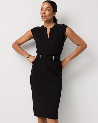 Petite Knit Crepe Sheath Dress