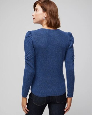 Puff Sleeve V-Neck Pull Over