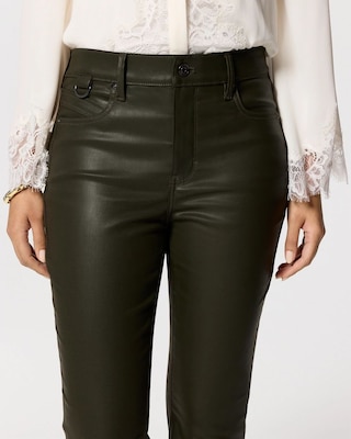 Coated High-Rise Micro Bootcut Jeans click to view larger image.