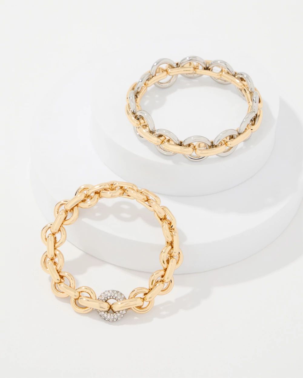 Rings + Links Two-Pack Stretch Bracelets