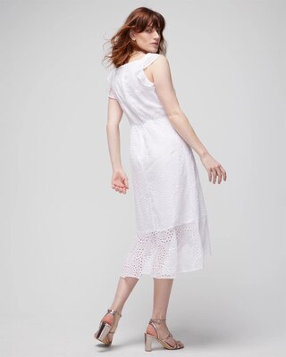 Eyelet Ruffle Wrap Dress