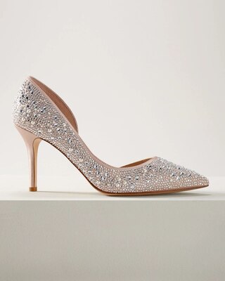 Embellished Mid-Heel Pump