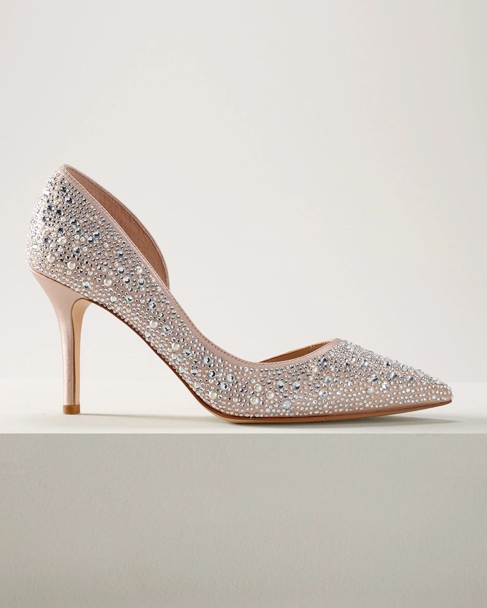 Embellished Mid-Heel Pump
