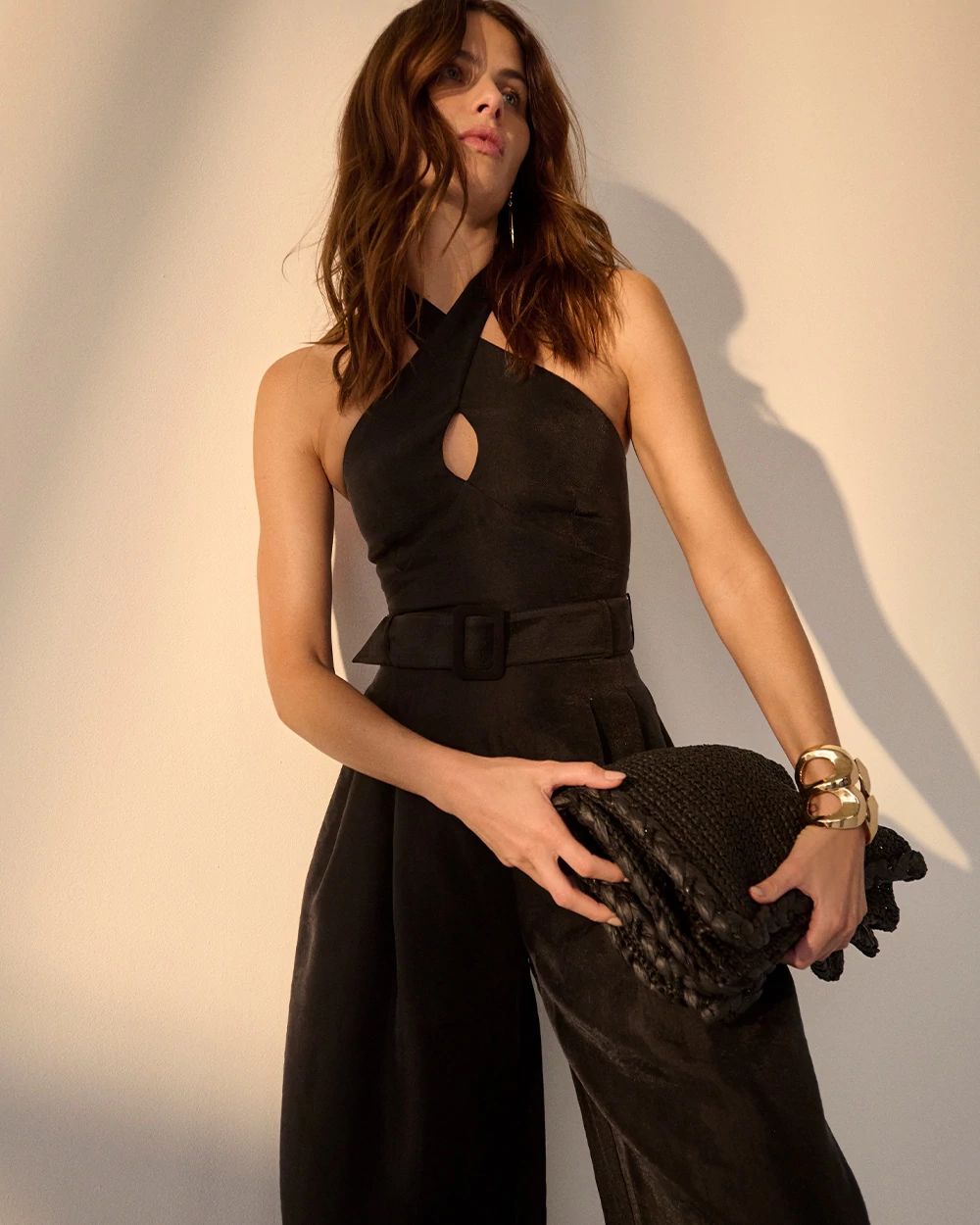 Belted Halter Jumpsuit click to view larger image.