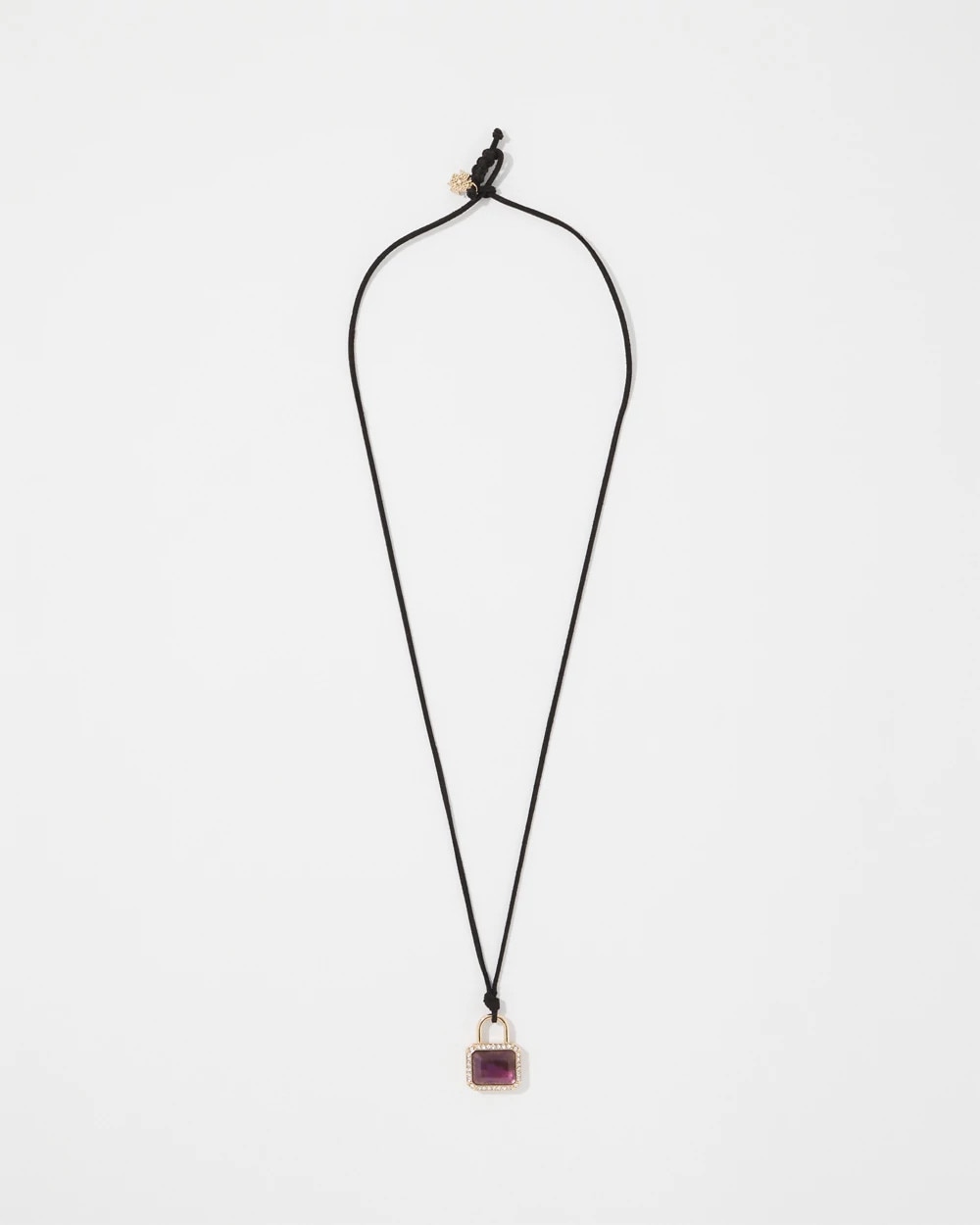 Amethyst Padlock Charm Necklace