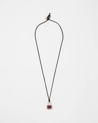 Amethyst Padlock Charm Necklace click to view larger image.