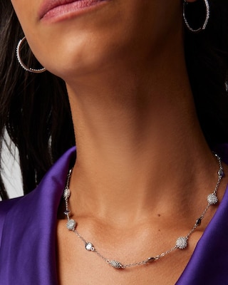 Silver Disc Short Strand Necklace