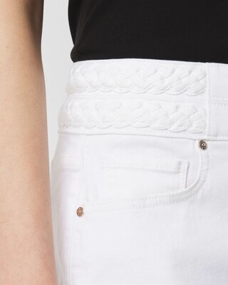 Braided Waist Denim A-Line Miniskirt click to view larger image.