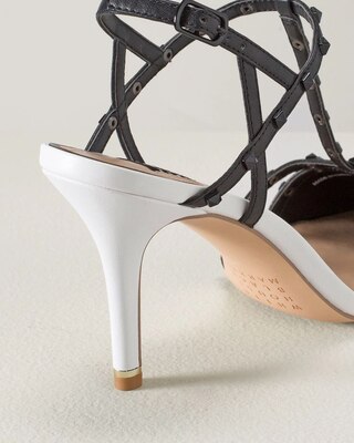 Strappy Studded Mid Heel Pump