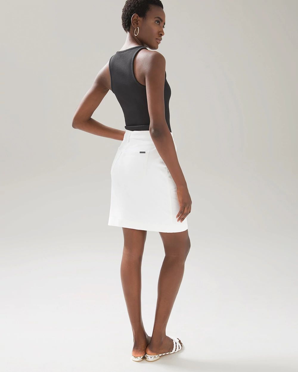 White Denim Mini Skirt
