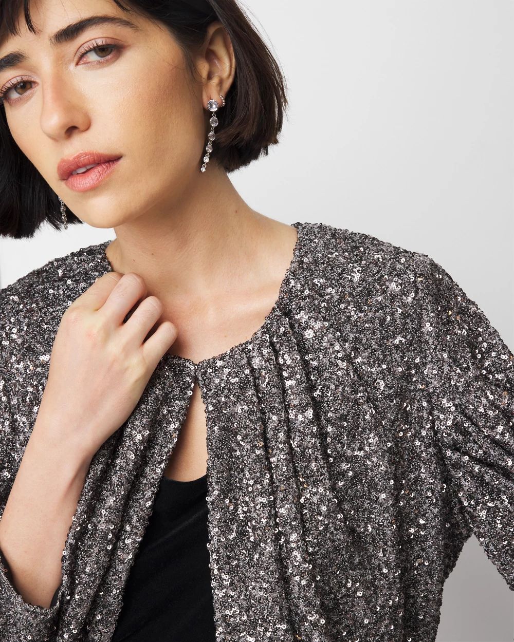 Sequin Drape Bolero