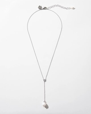 Silver Fresh Water Pearl Drop Necklace