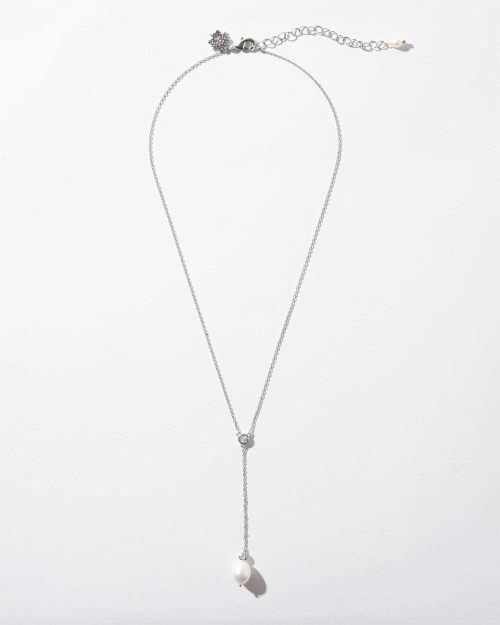 Silver Fresh Water Pearl Drop Necklace
