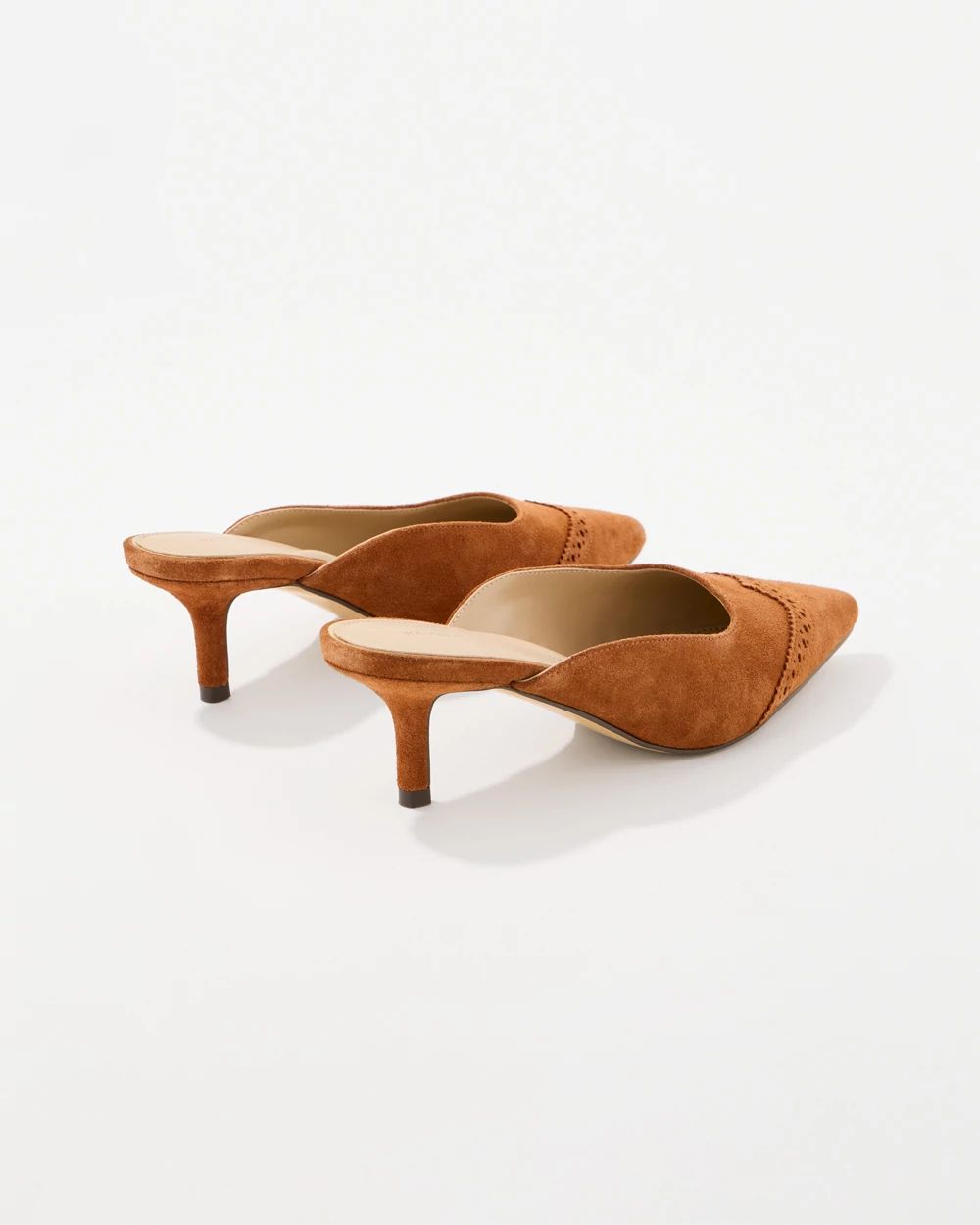Suede Kitten Heel Mules click to view larger image.