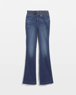 Extra High-Rise Everyday Soft Denim™ Belted Trapunto Flare Jeans click to view larger image.