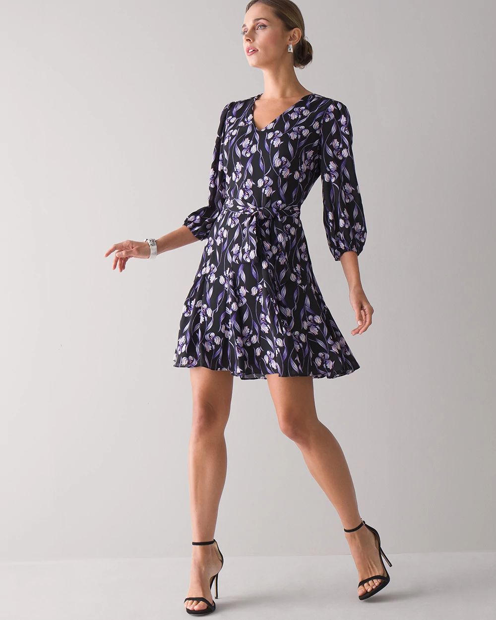 Floral Print Trapeze Style Dress