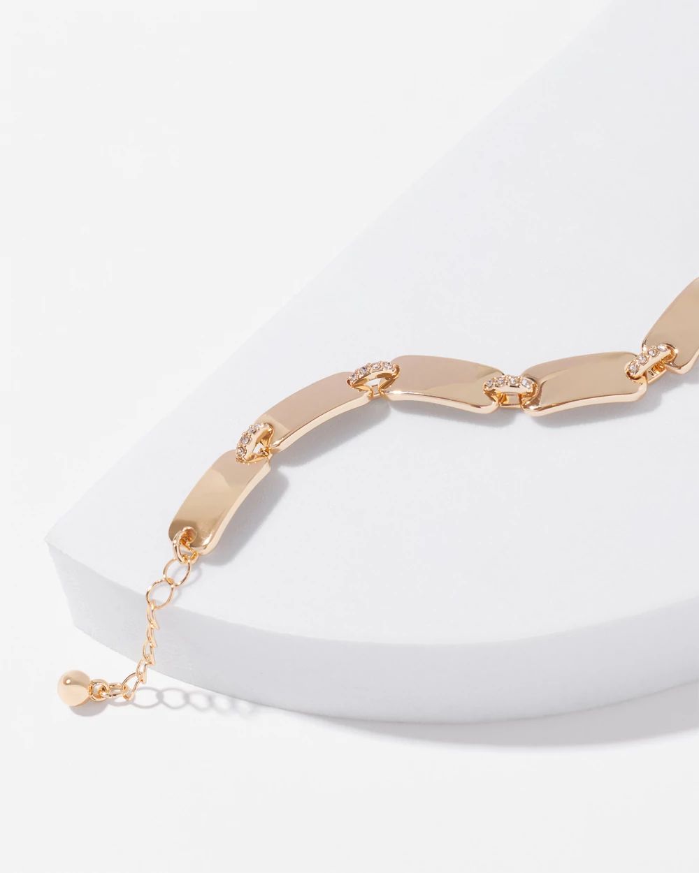 Gold Pave Metal Link Bracelet