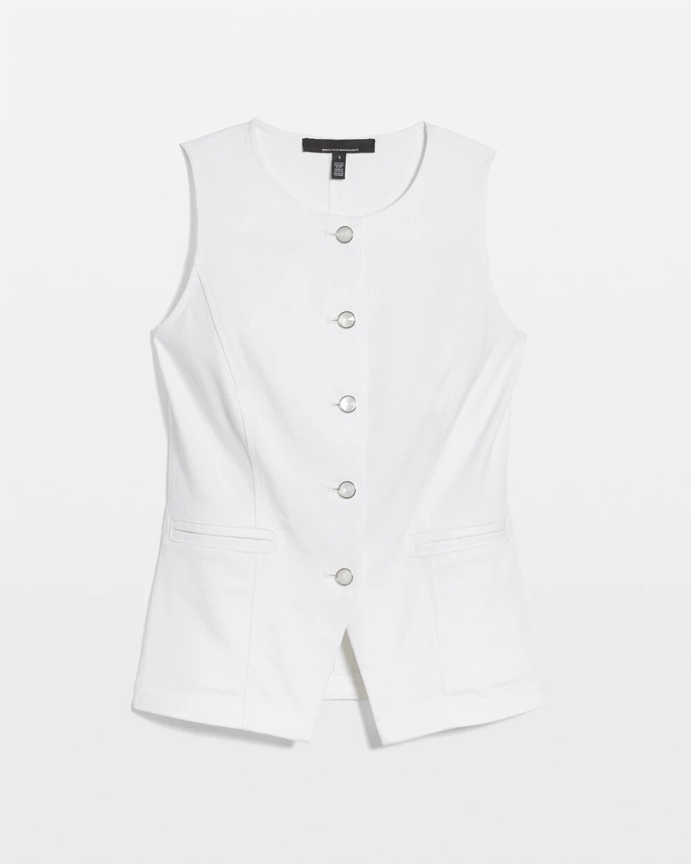 Denim Button Front Vest - image 5