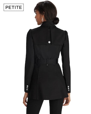 Petite Black Short Trench Coat