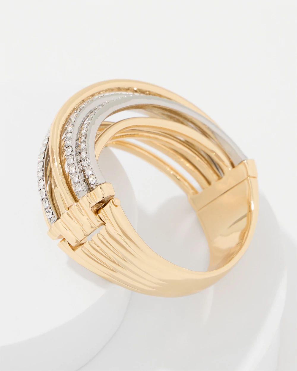 Mixed Metal Pavé Hinge Bracelet