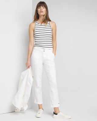 Mid-Rise Pret-A-Pedi Straight Crop Pants