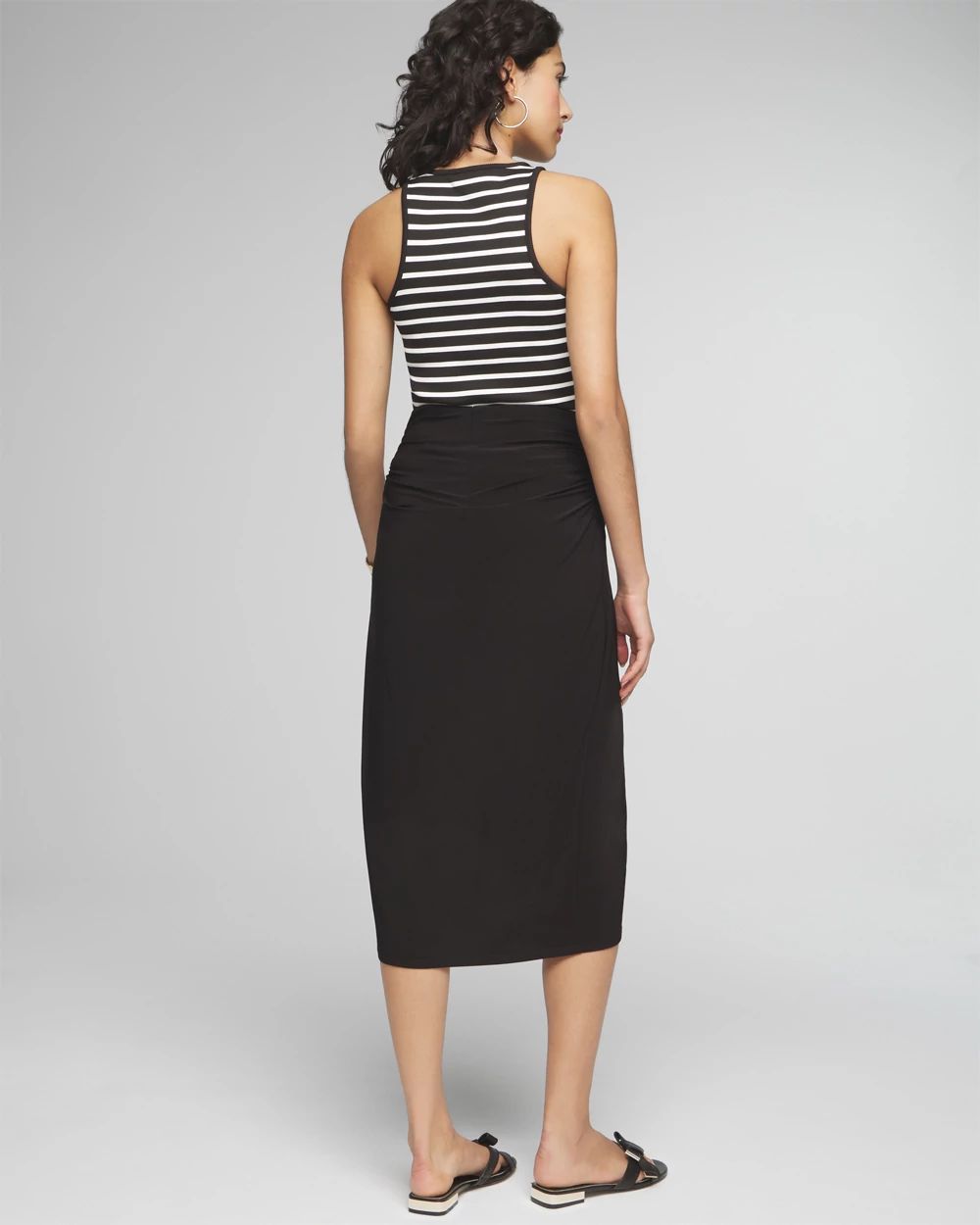Petite Ruched Matte Jersey Surplice Skirt click to view larger image.