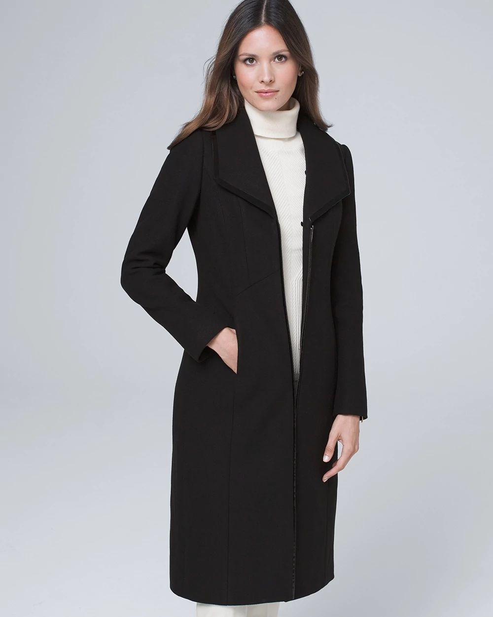 Classic Coat with Removable Faux Fur Collar click to view larger image.