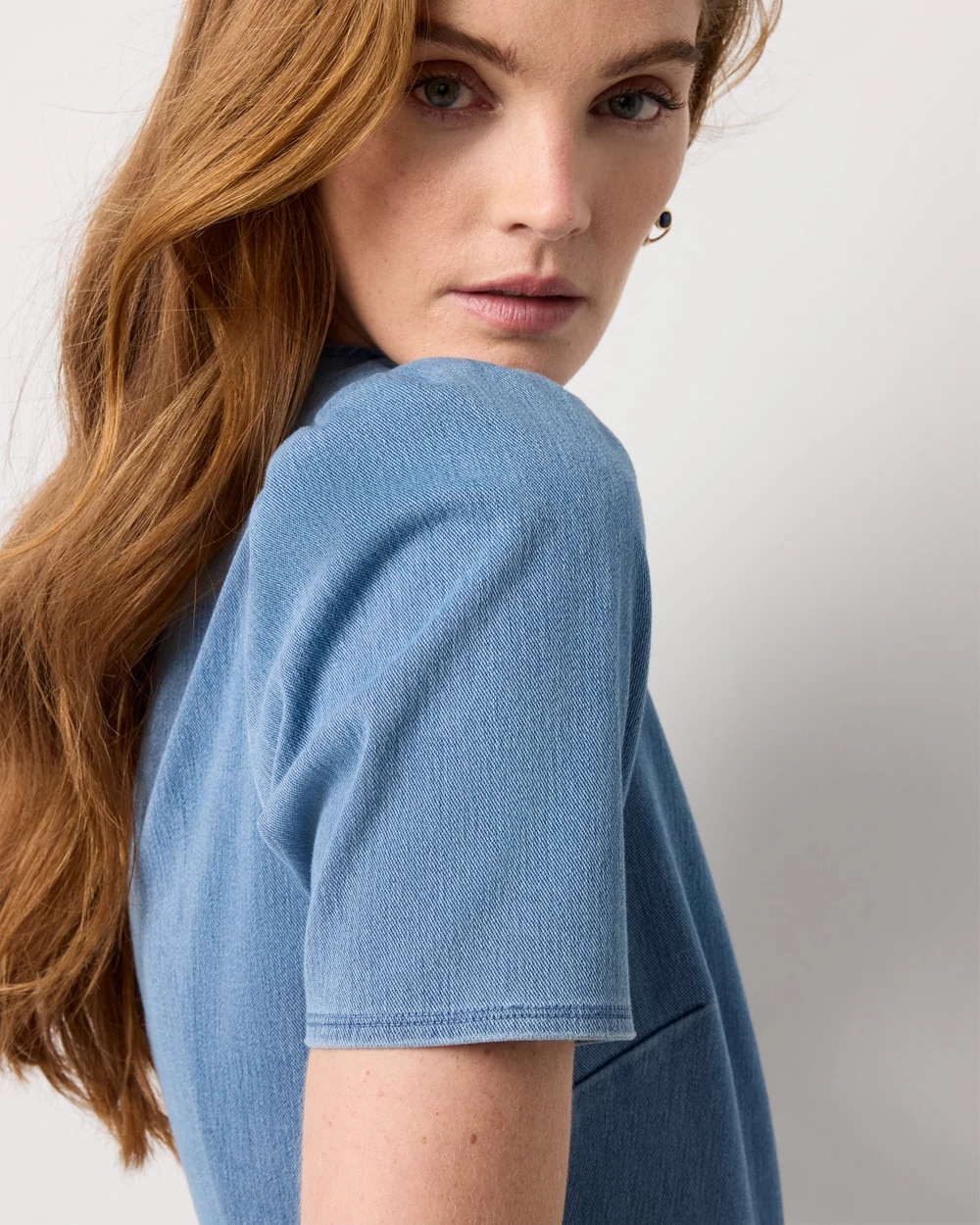 Knit Denim Top - image 3