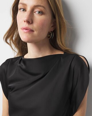 Satin Petal Sleeve Blouse click to view larger image.