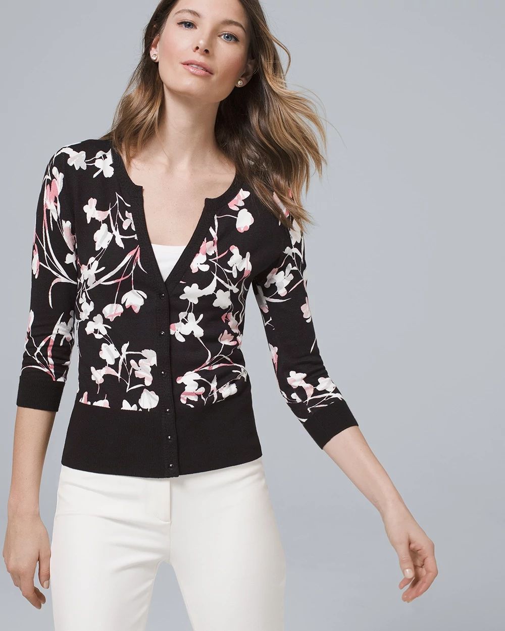Floral Snap-Front Cardigan