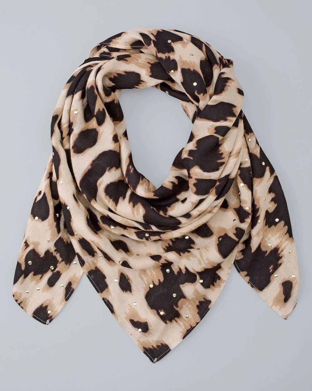 Leopard-Studded Square Scarf
