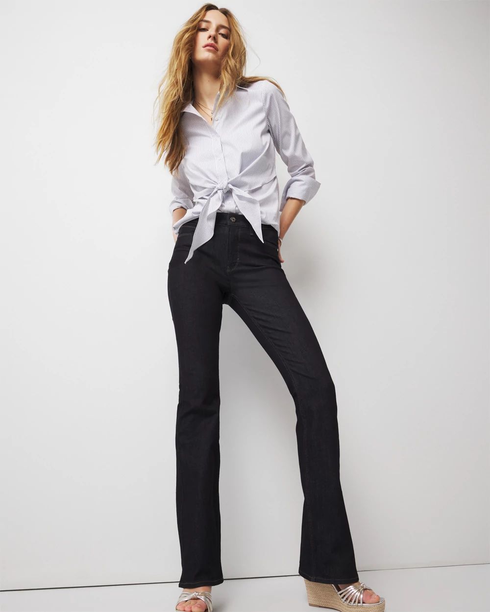 High-Rise Flare Jeans click to view larger image.