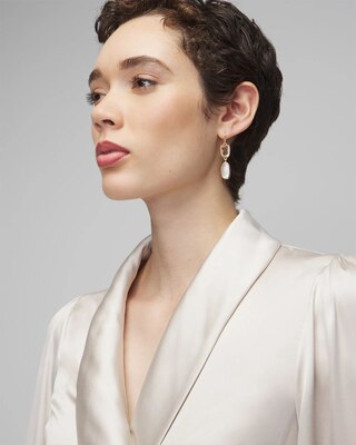 Gold Multi-Stone Linear Earrings