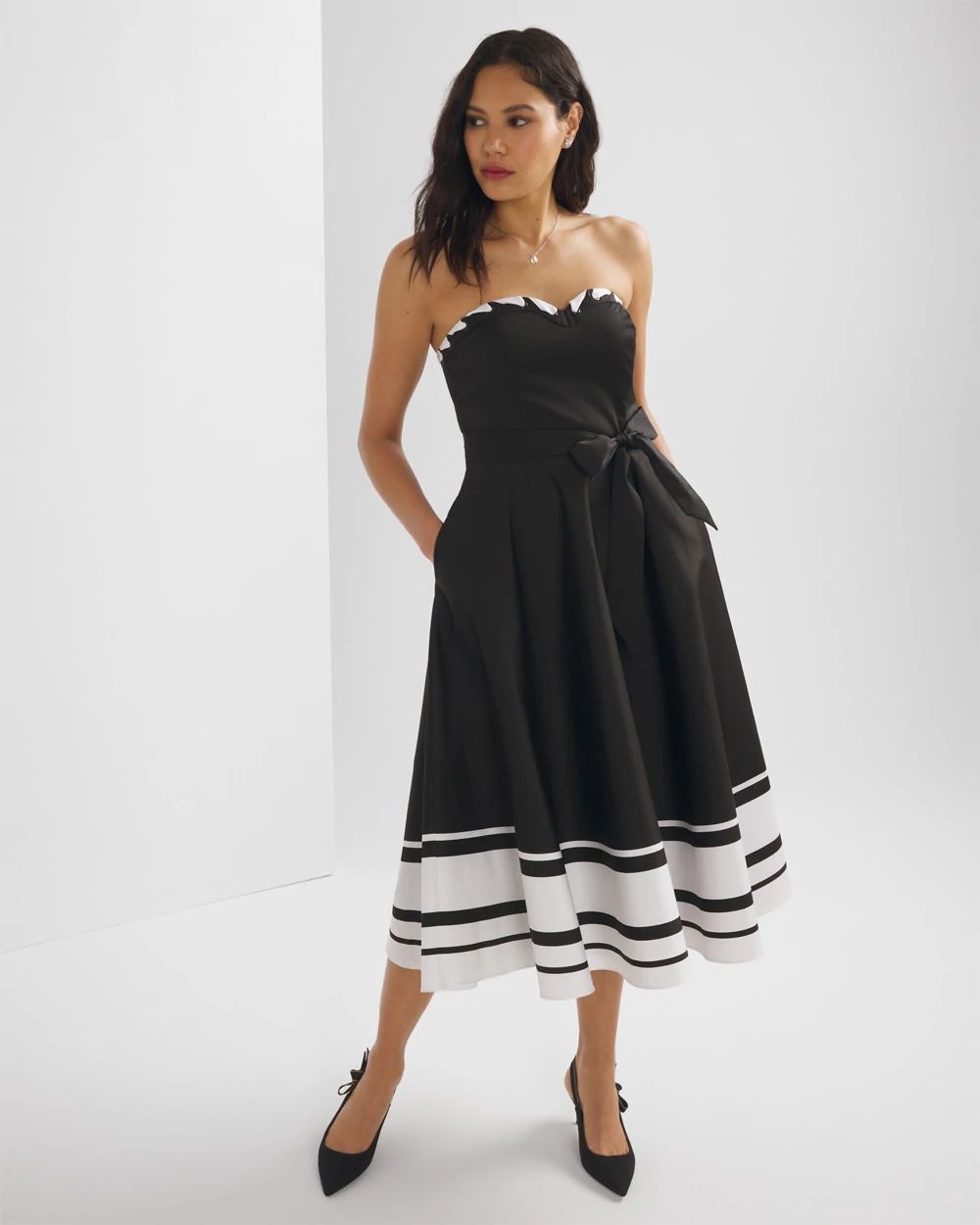 Strapless Sweetheart Fit-N-Flare Dress click to view larger image.