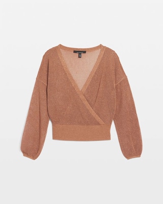 Bronze Shimmer Surplice Sweater click to view larger image.