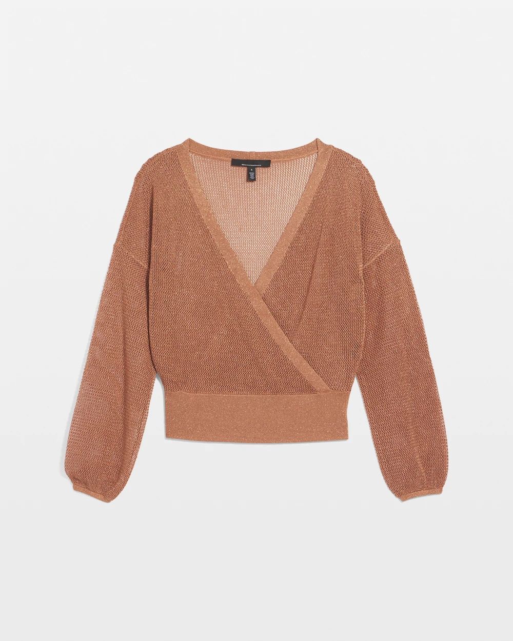 Bronze Shimmer Surplice Sweater click to view larger image.