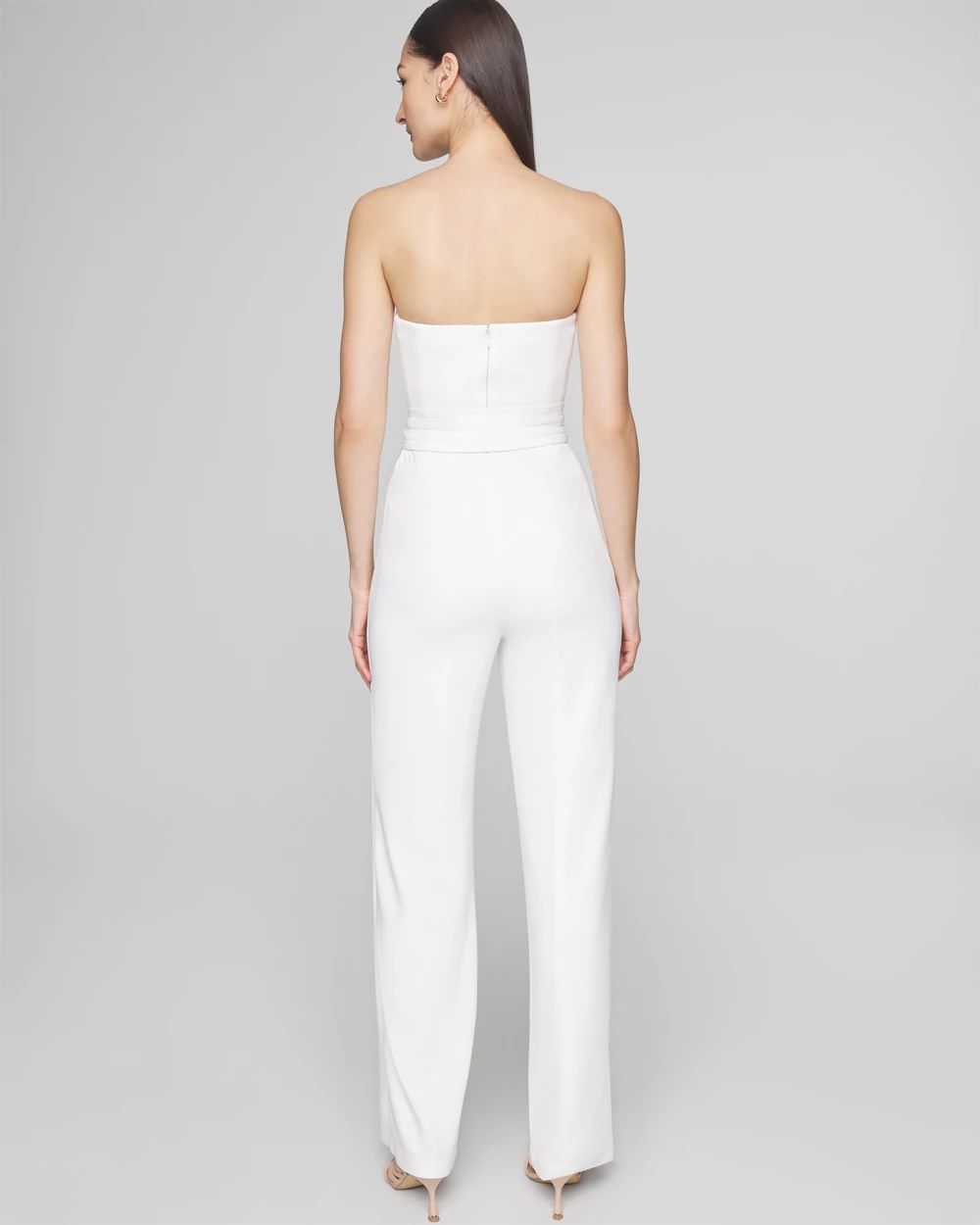 Petite Strapless Belted Jumpsuit click to view larger image.