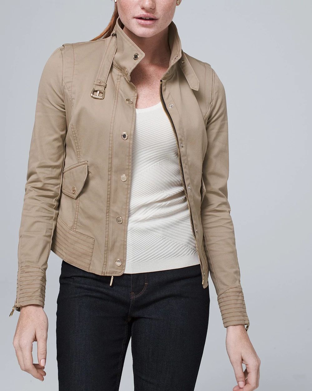 Petite military jacket sales