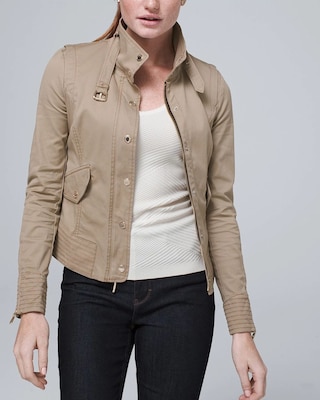 Petite Cropped Military Jacket