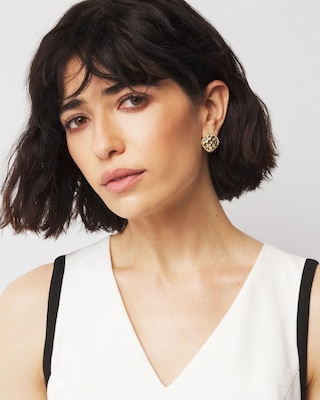 Quilted Pavé Stud Earrings