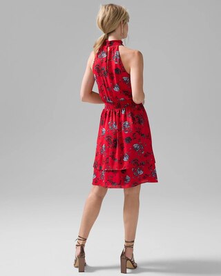 Smocked Waist Mini Halter Dress