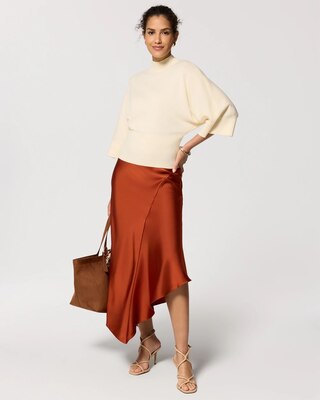 Petite Satin Midi Slip Skirt click to view larger image.