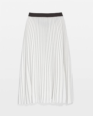 Smocked Pleated Midi Skirt click to view larger image.