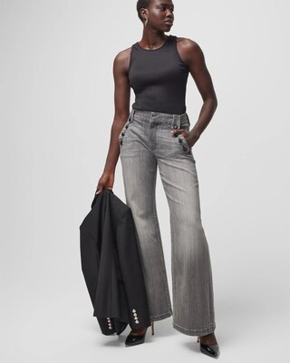 High-Rise Mariner Wide Leg Jeans click to view larger image.
