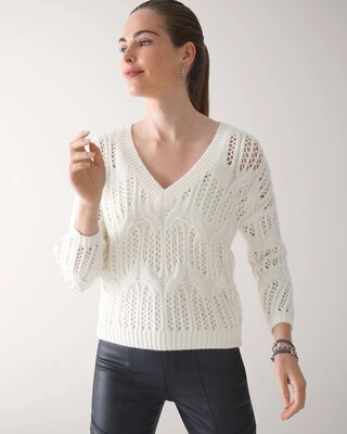 Long Sleeve Chunky V-Neck Sweater