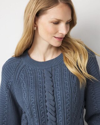 Braided Cable Knit Sweater click to view larger image.