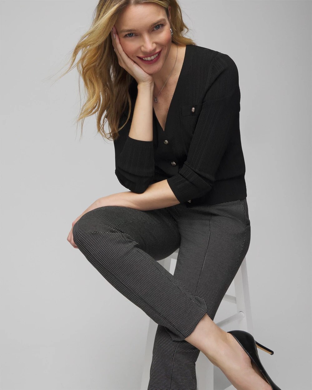 Curvy WHBM® Jolie Button Straight Pant