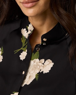 Flutter-Sleeve Satin Shirt click to view larger image.