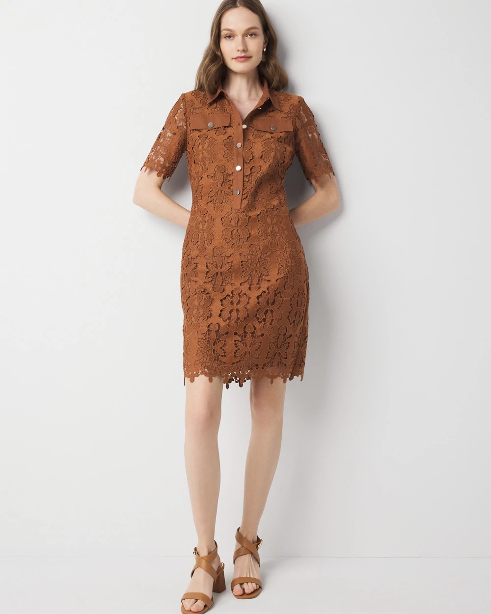Lace Shirt Dress